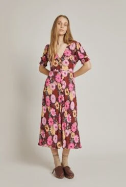 Alisa Dress Pink Woodstock Floral