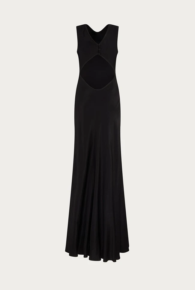Ada Satin Maxi Dress Black - Image 6