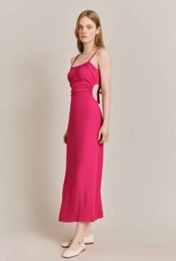 Sophie Crepe Midi Dress Pink