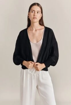 Anouk Satin Bomber Jacket Black