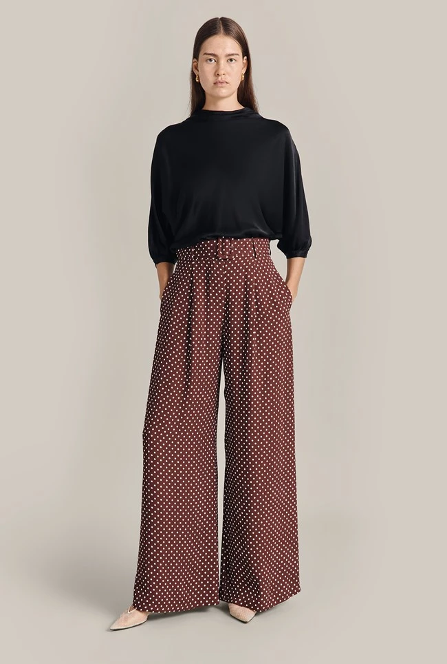 Clara Crepe Palazzo Trousers Delores Spot